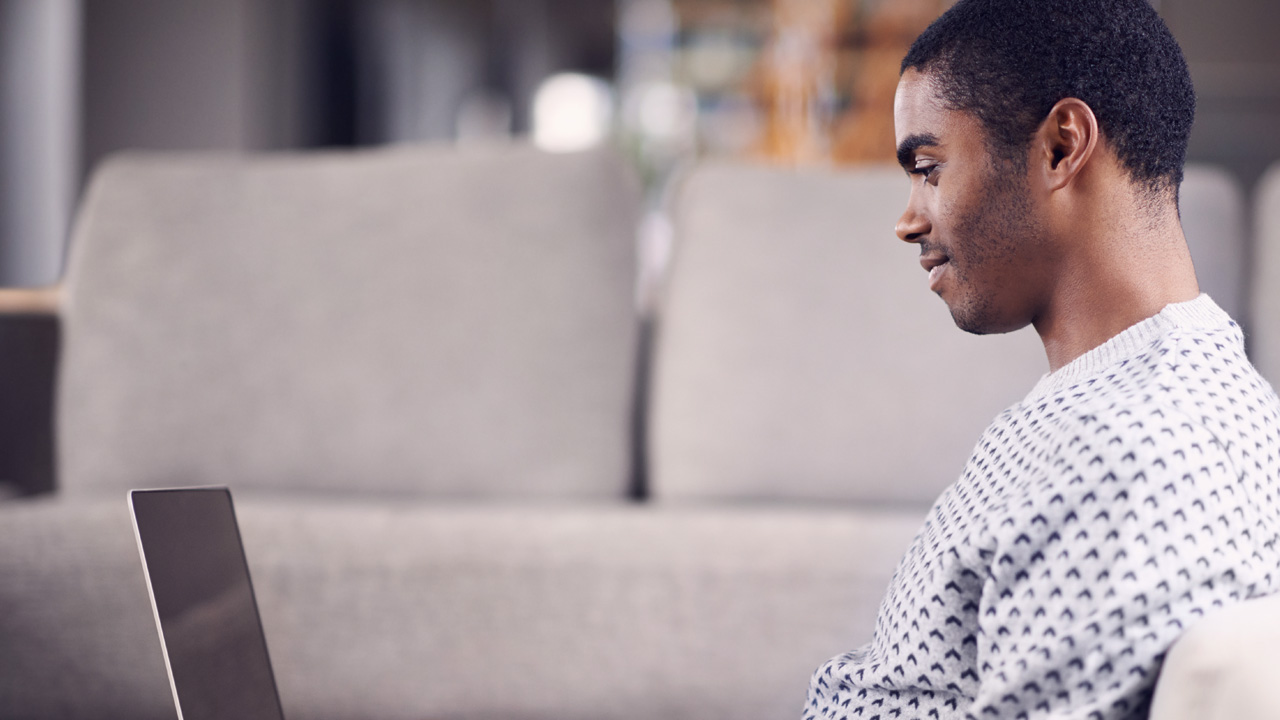 Man looking at computer