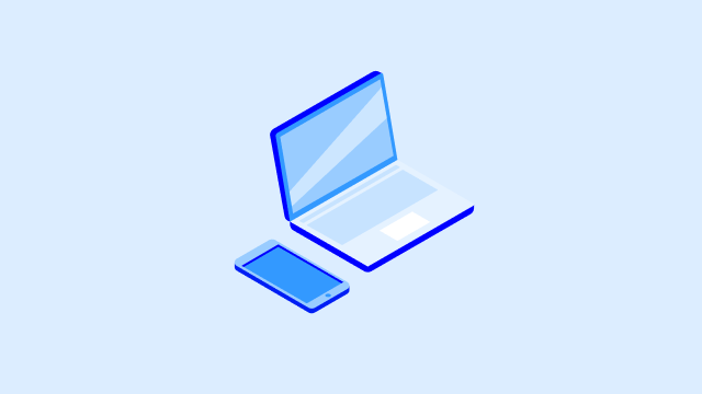 Computer with mobile phone cloud blue - 640x360