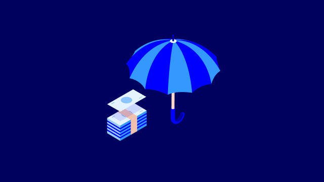 insurance umbrella money dark blue - 640x360