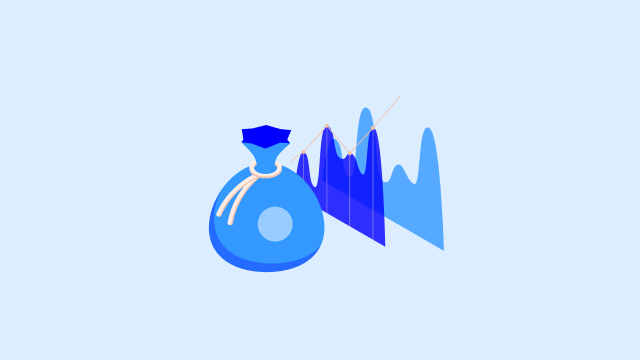 Investment graph money bag cloud blue - 640x360